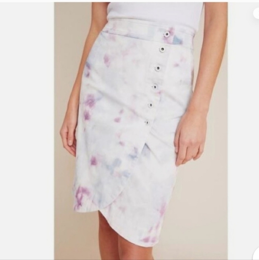 Anthropologie Women's Kimmie Tie-Dye Wrap Tulip Mid Bottom Skirt Size 10.